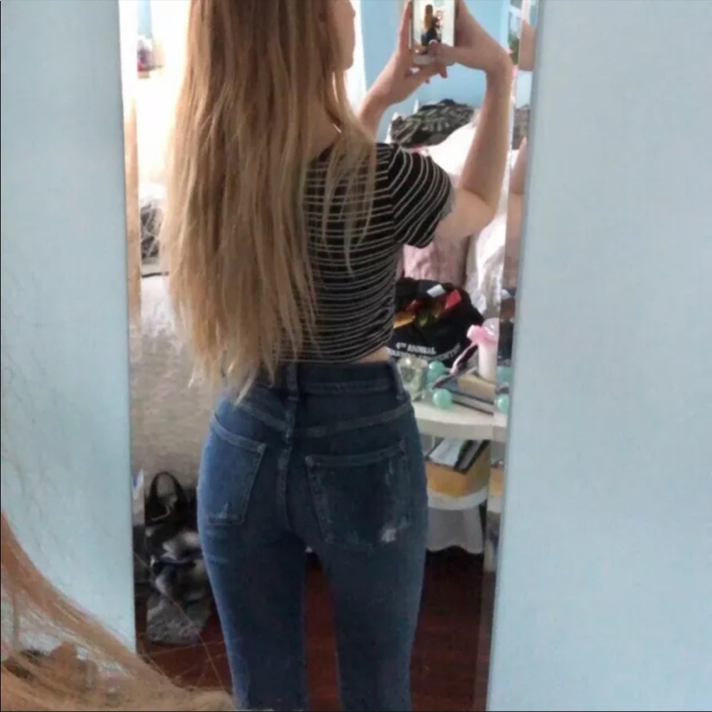 Forever 21 Frayed Hem Skinny Jeans 24 - Picture 2 of 3